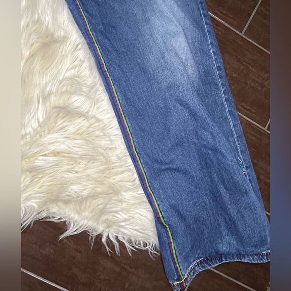 Coogi Australian Mens Jeans 42 x 35 Embroidered Baggy Hip Hop 90s Blue - Picture 9 of 12